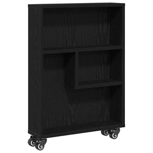 vidaXL Chariot de rangement étroit noir aspect chêne