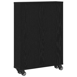 vidaXL Chariot de rangement étroit noir aspect chêne