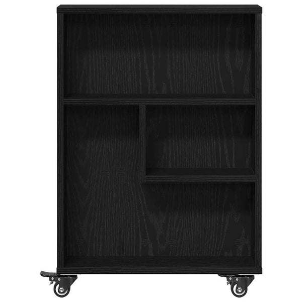 vidaXL Chariot de rangement étroit noir aspect chêne