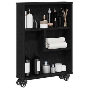 vidaXL Chariot de rangement étroit noir aspect chêne