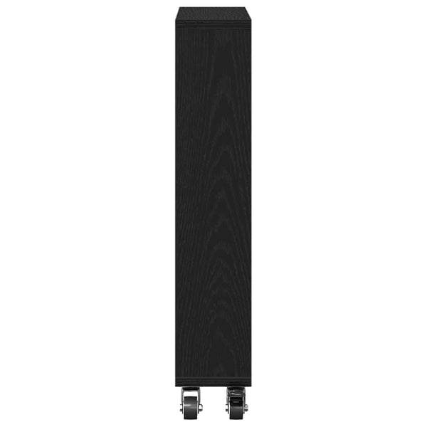 vidaXL Chariot de rangement étroit noir aspect chêne