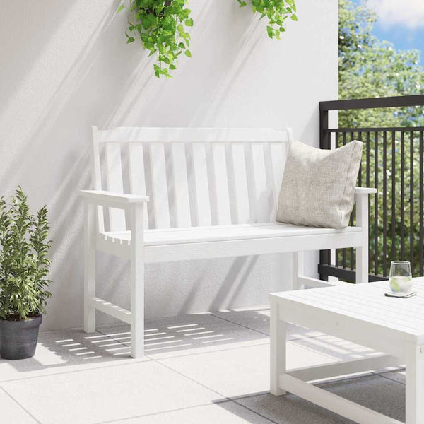 Weiße Gartenbank 120cm HDPE