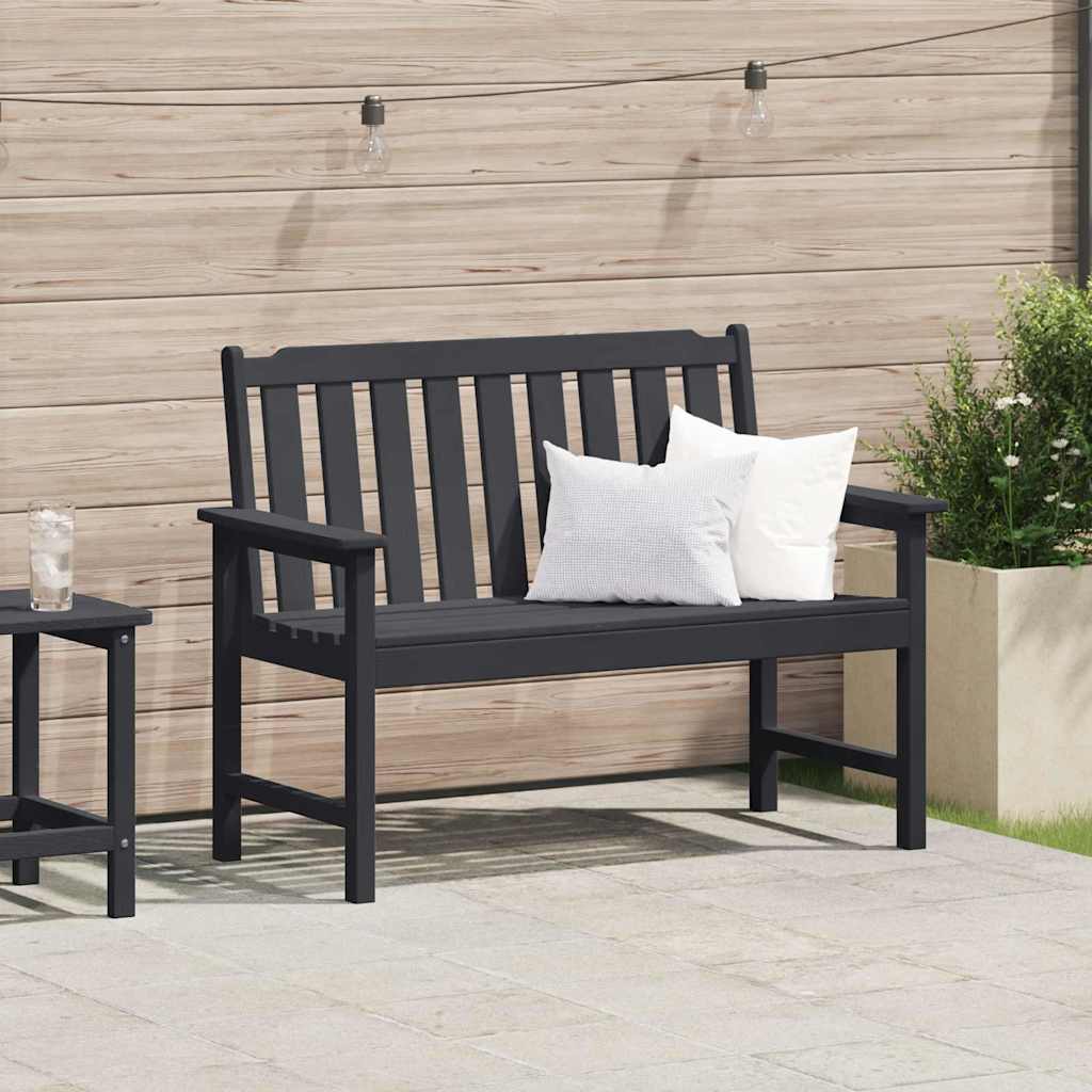 Schwarze Gartenbank 120 cm