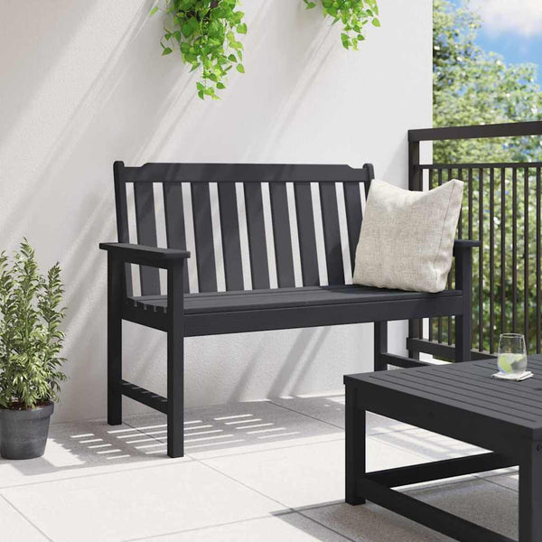 Schwarze Gartenbank 120 cm