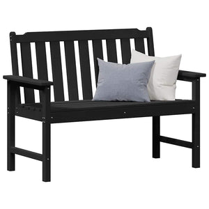 Schwarze Gartenbank 120 cm