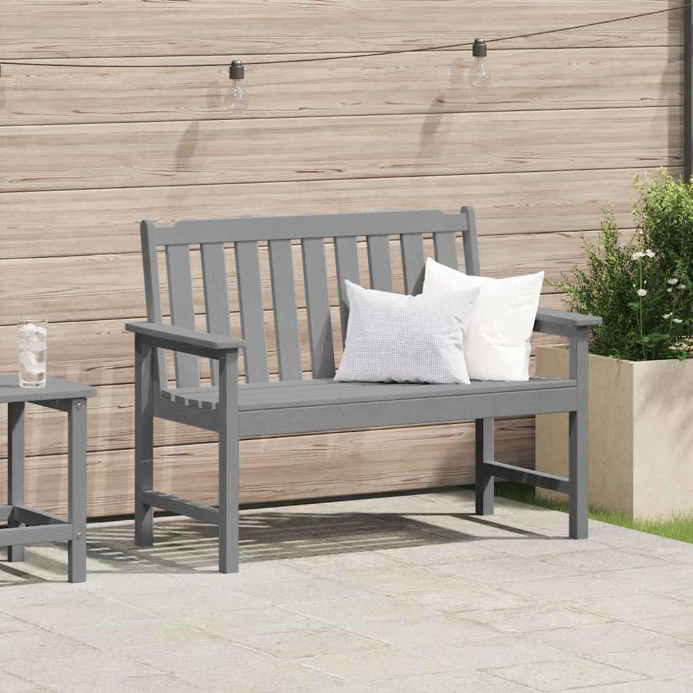 Gartenbank Hellgrau, 120cm HDPE