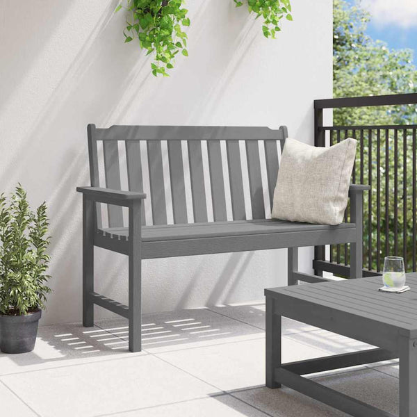 Gartenbank Hellgrau, 120cm HDPE