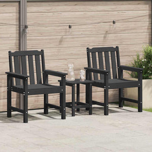 Garten Esszimmerstühle Schwarz, 2er-Set
