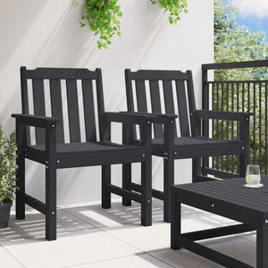 Garten Esszimmerstühle Schwarz, 2er-Set