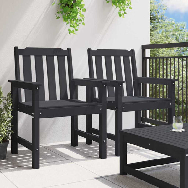 Garten Esszimmerstühle Schwarz, 2er-Set
