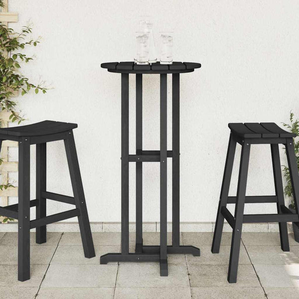 Schwarzer Bartisch Polyethylen 55x55x107 cm