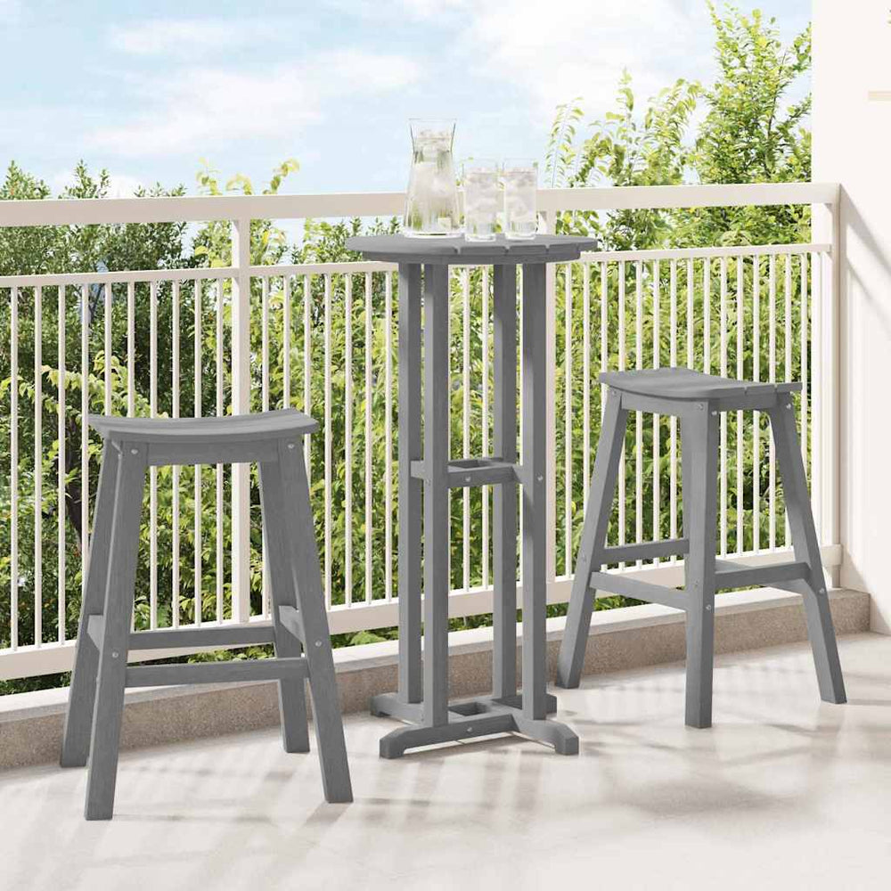 vidaXL Tabourets de bar 2 pcs Gris clair 52 x 43 x 73,5 cm PEHD