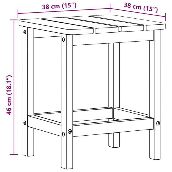 Weißer Beistelltisch Polyethylen 38x38x46cm
