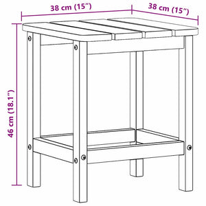 Hellgrauer Polyethylen Beistelltisch 38x38x46 cm