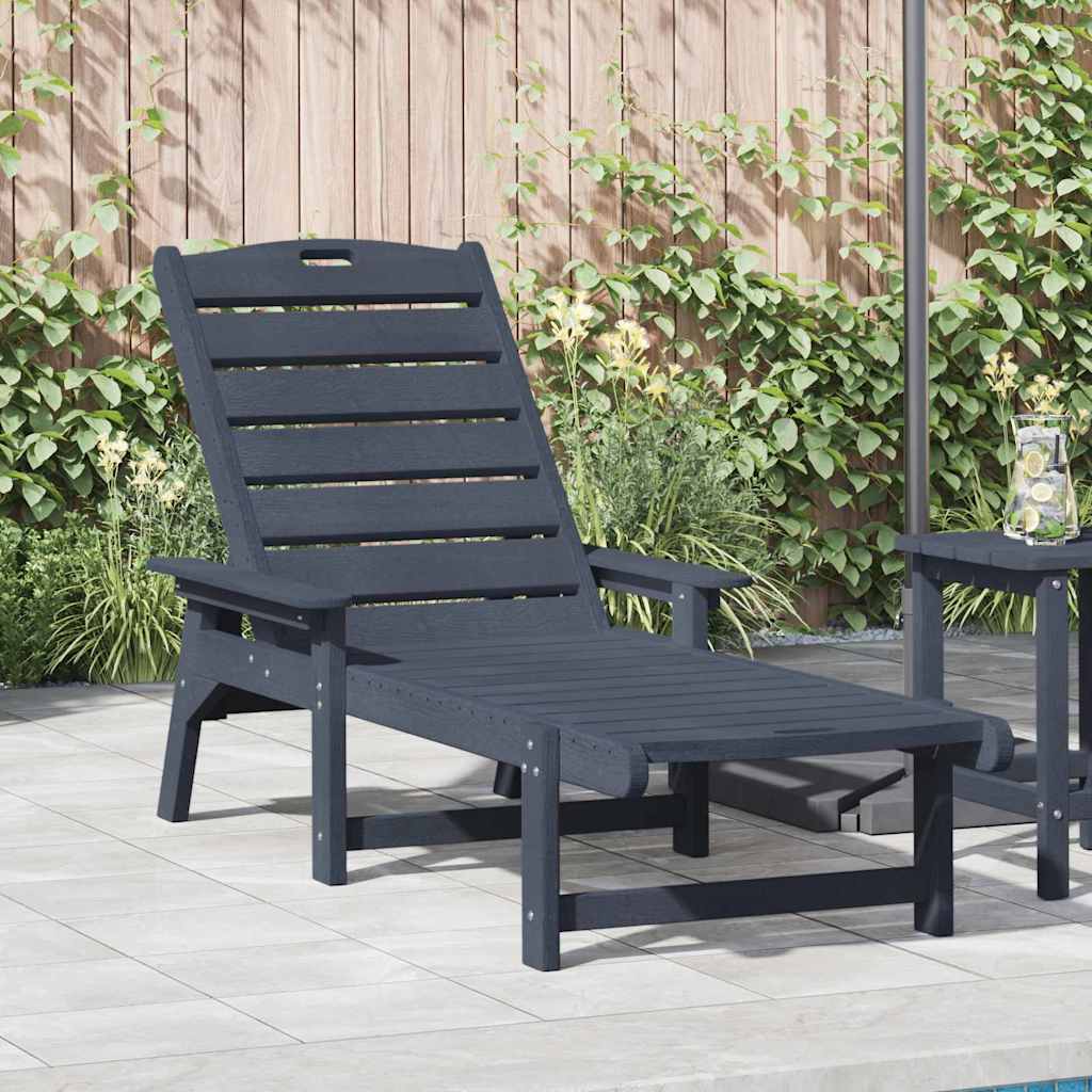 Marineblaue HDPE Sonnenliege