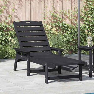 Schwarze Sonnenliege aus HDPE