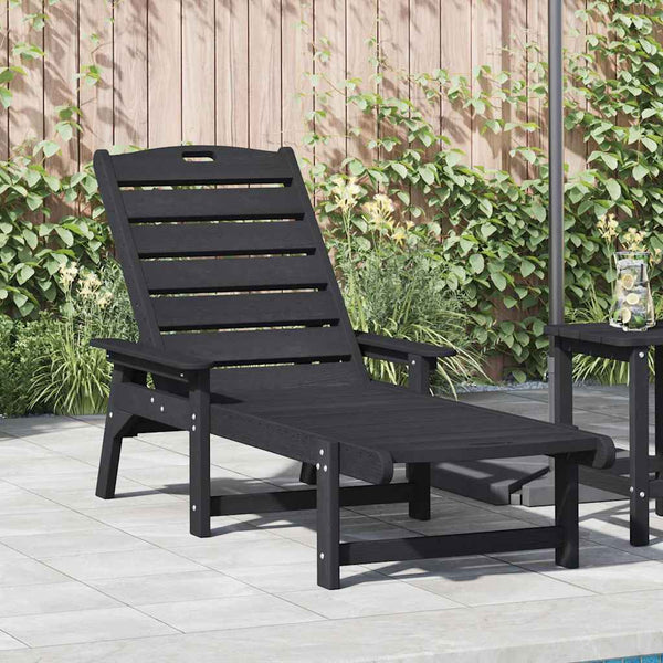 Schwarze Sonnenliege aus HDPE