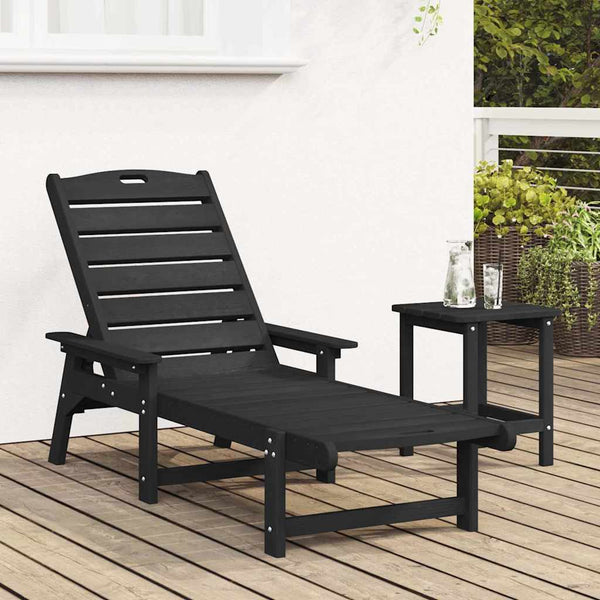 Schwarze Sonnenliege aus HDPE