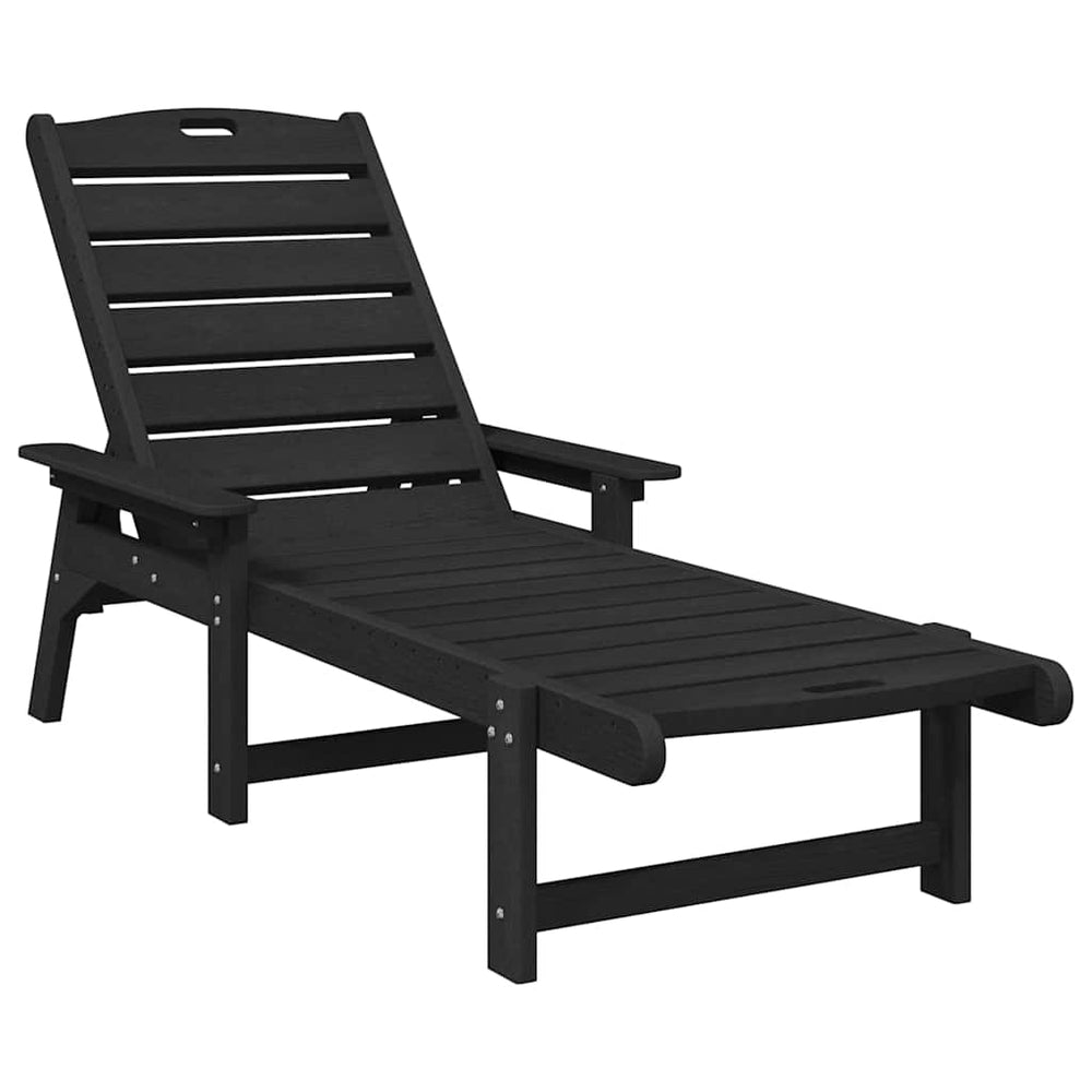 Schwarze Sonnenliege aus HDPE