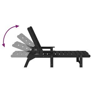 Schwarze Sonnenliege aus HDPE