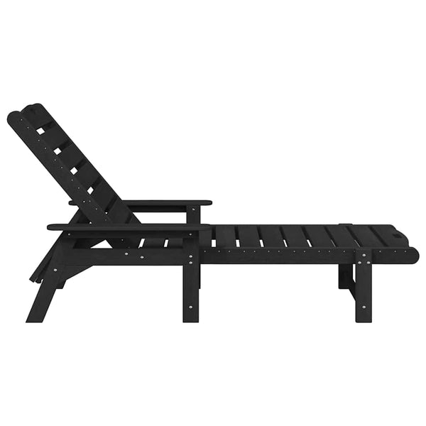 Schwarze Sonnenliege aus HDPE