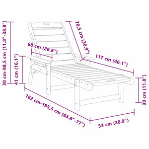 Schwarze Sonnenliege aus HDPE