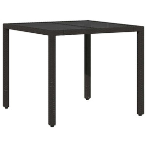 Garten Essgruppe 3-teilig Poly-Rattan Schwarz