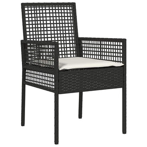Garten Essgruppe 3-teilig Poly-Rattan Schwarz