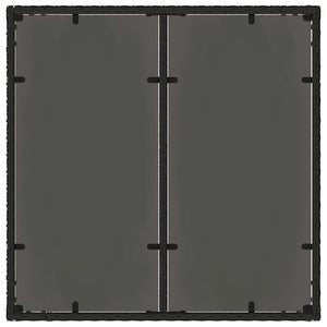 Garten Essgruppe 3-teilig Poly-Rattan Schwarz