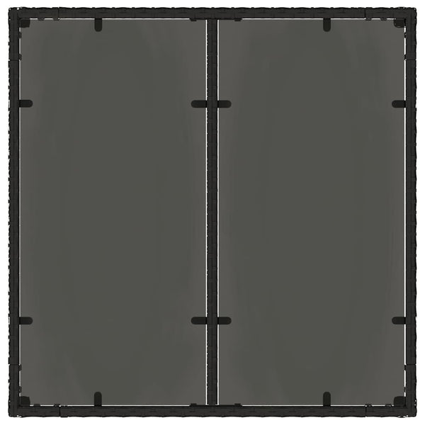 Garten Essgruppe 3-teilig Poly-Rattan Schwarz