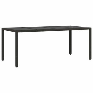 Garten Essgruppe 9-teilig Schwarz Rattan