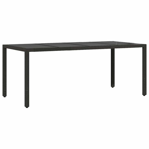 Garten Essgruppe 9-teilig Schwarz Rattan