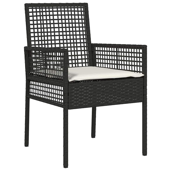 Garten Essgruppe 9-teilig Schwarz Rattan