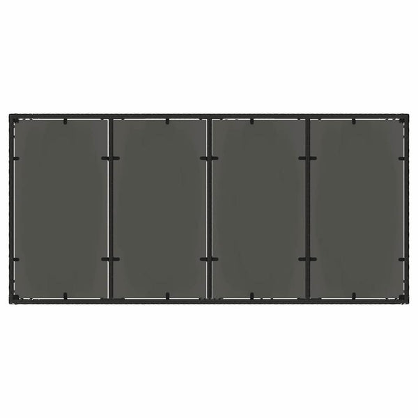 Garten Essgruppe 9-teilig Schwarz Rattan