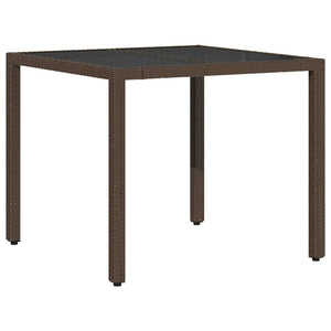 3-teilige Garten Essgruppe Braun Poly-Rattan