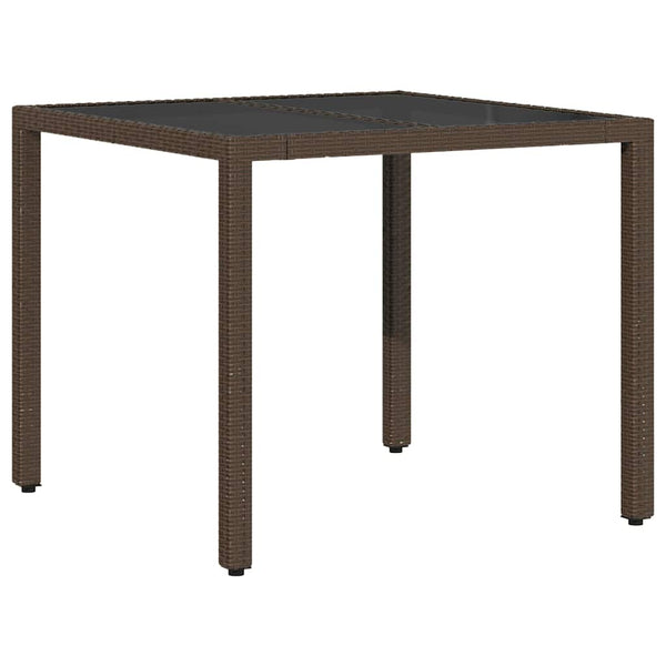 3-teilige Garten Essgruppe Braun Poly-Rattan