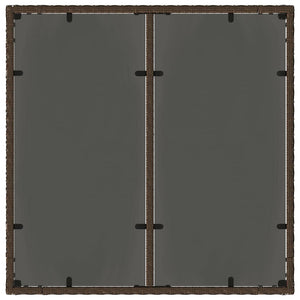 3-teilige Garten Essgruppe Braun Poly-Rattan