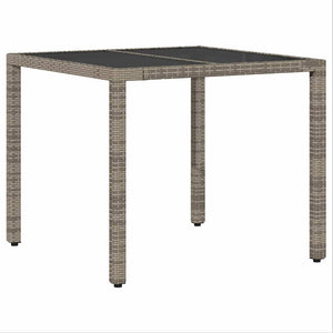 Garten Essgruppe Grau Poly-Rattan 3-teilig