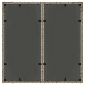 Garten Essgruppe Grau Poly-Rattan 3-teilig