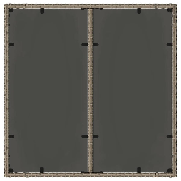 Garten Essgruppe Grau Poly-Rattan 3-teilig