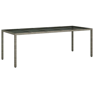 11-teilige Garten Essgruppe Grau Poly-Rattan