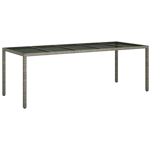 11-teilige Garten Essgruppe Grau Poly-Rattan