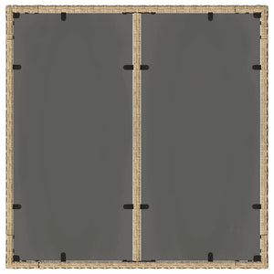 3-teilige Garten Essgruppe Beige Poly-Rattan