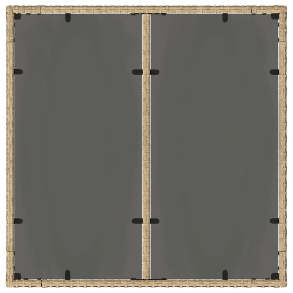 3-teilige Garten Essgruppe Beige Poly-Rattan