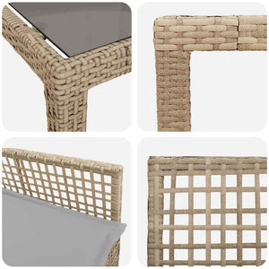 11-teilige Garten Essgruppe Beige Poly-Rattan