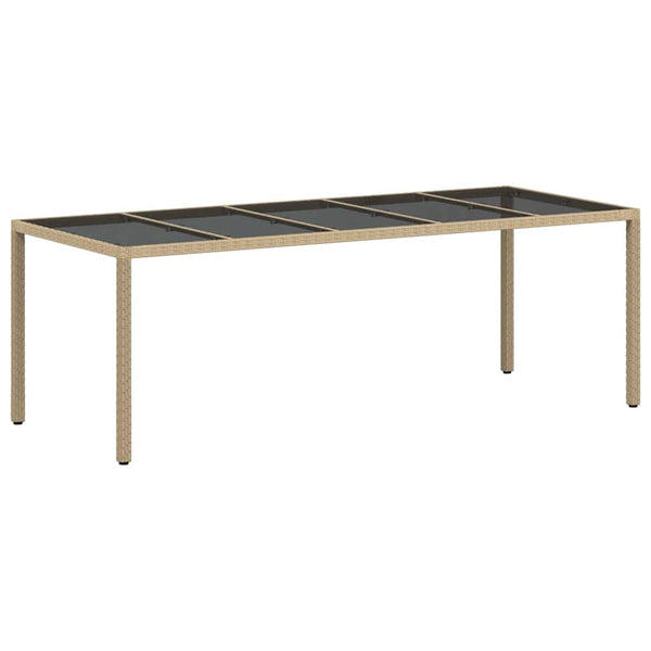 11-teilige Garten Essgruppe Beige Poly-Rattan