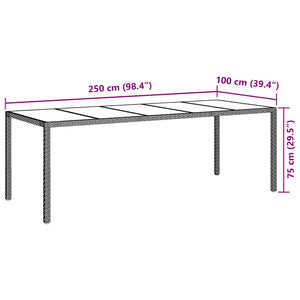 11-teilige Garten Essgruppe Beige Poly-Rattan