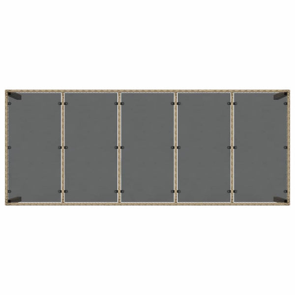 11-teilige Garten Essgruppe Beige Poly-Rattan