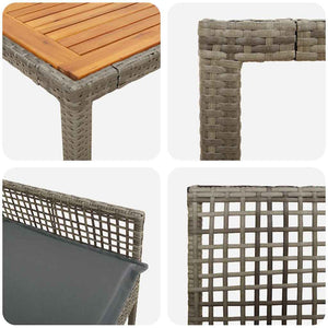 Garten Essgruppe 9-teilig Grau Poly-Rattan