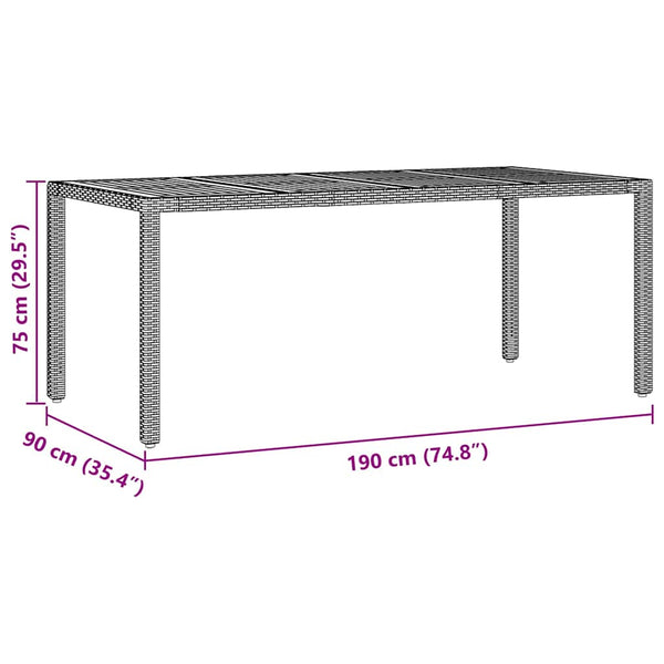 Garten Essgruppe 9-teilig Grau Poly-Rattan